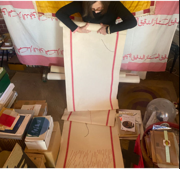 Ana Jotta Volto jà, 2019 Embroidered work 220 1/2 x 24 in. (560 x 61 cm)