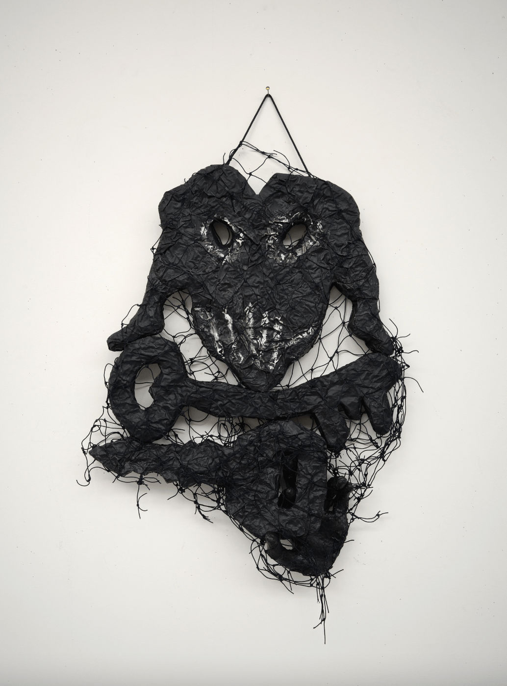 Annette Messager Laissons aller 3, 2022-2023 Polyurethane foam, black wrap, acrylic paint, net 29 1/2 x 17 3/4 x 4...