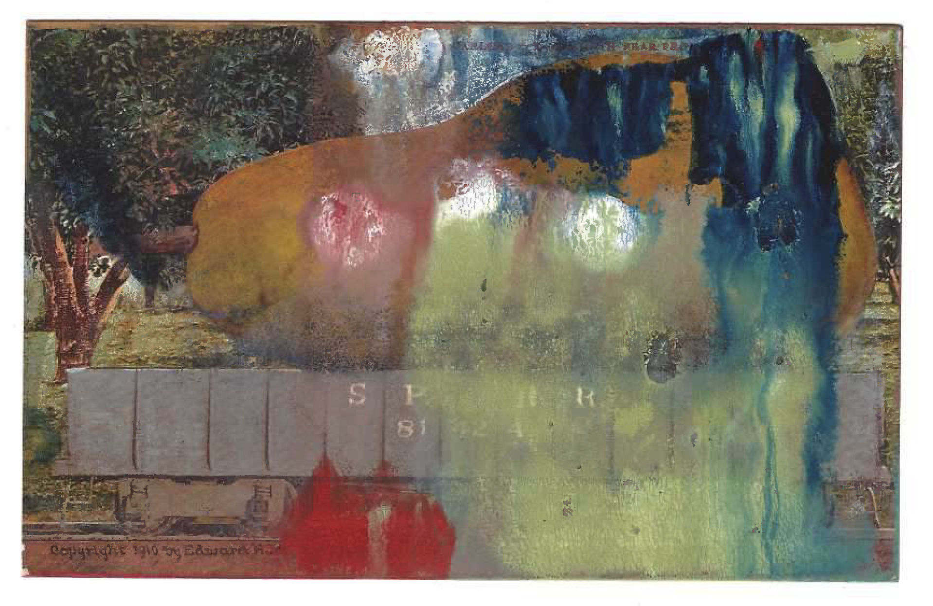 Tacita Dean Found Postcard Monoprint (Pear), 2018