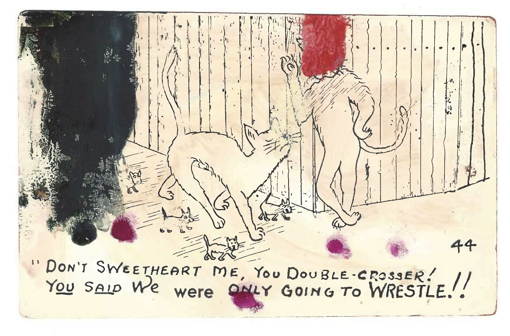 Tacita Dean Found Postcard Monoprint (Don't Sweetheart Me...), 2018