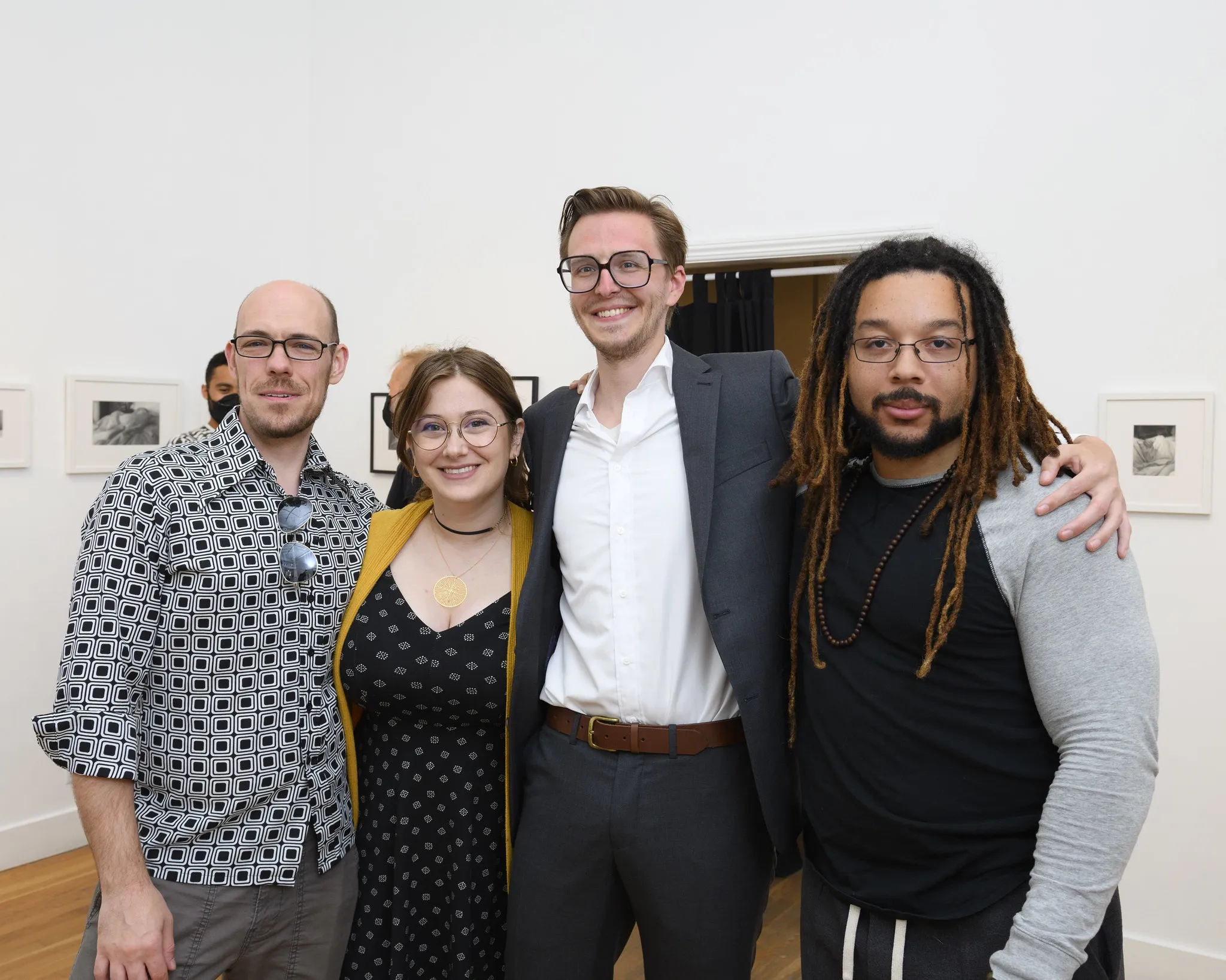 Zach Oldenkamp and friends at the opening reception of his show