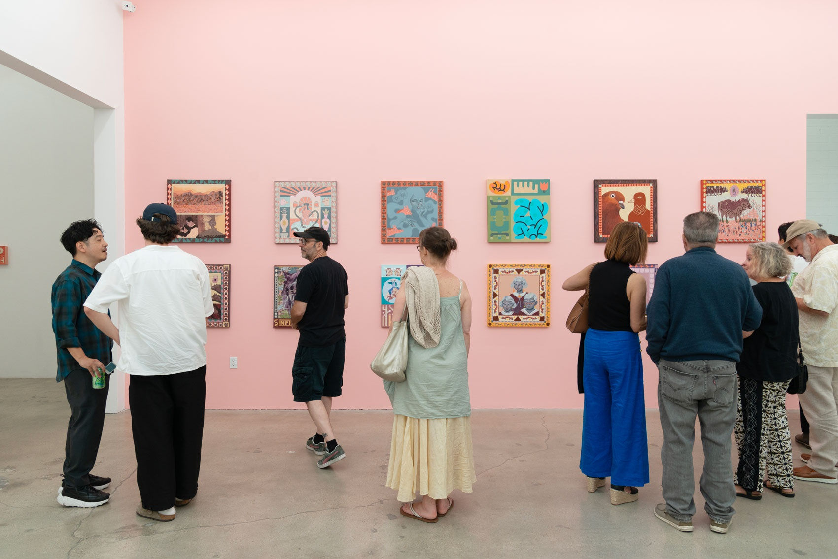 People at the opening reception for Jun Oson and Keya Tama at the Los Angeles Gallery