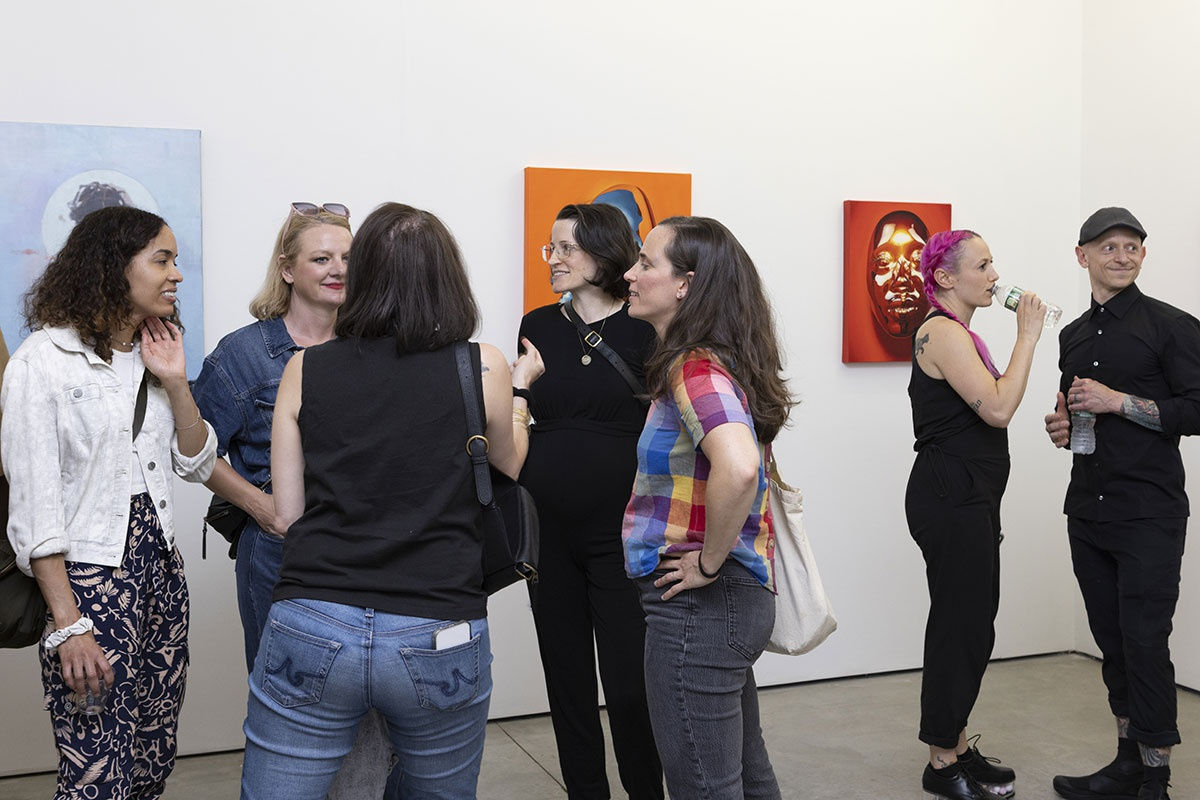 Opening night image from the Figuratively Speaking group exhibition at Harman Projects NYC.