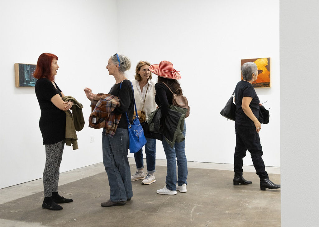 photo from the opening reception of Chris Austin's exhibition Contrasts