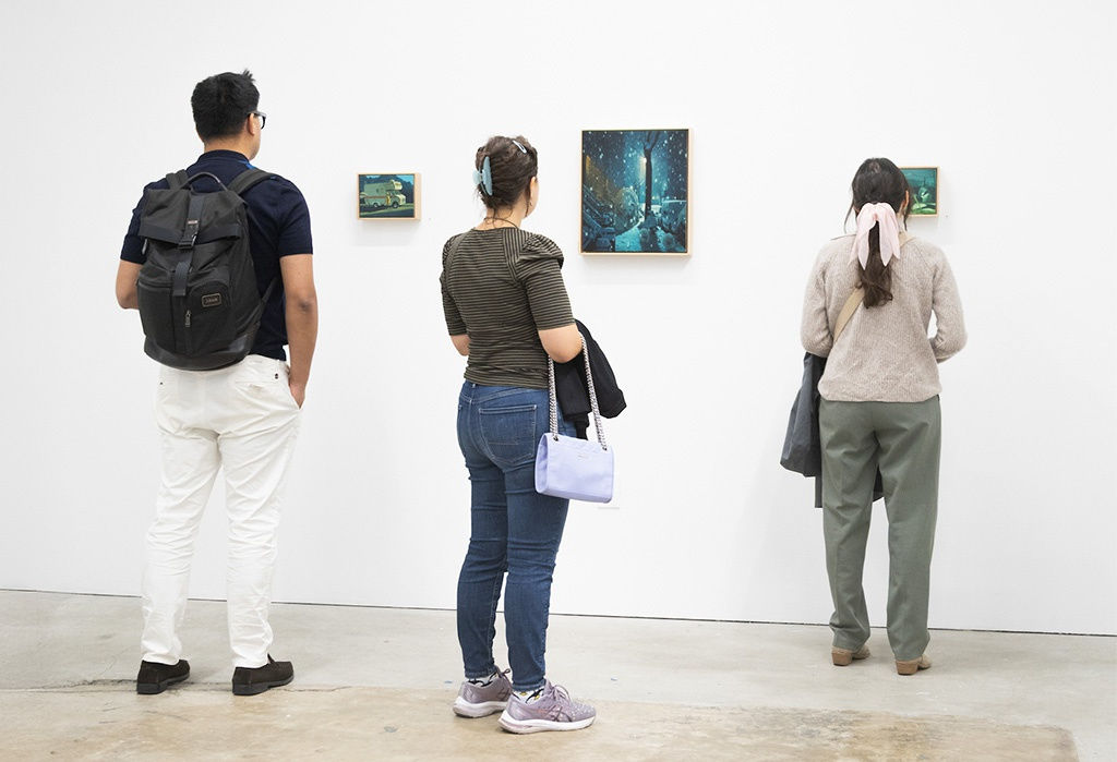 photo from the opening reception of chris autin's exhibition contrasts