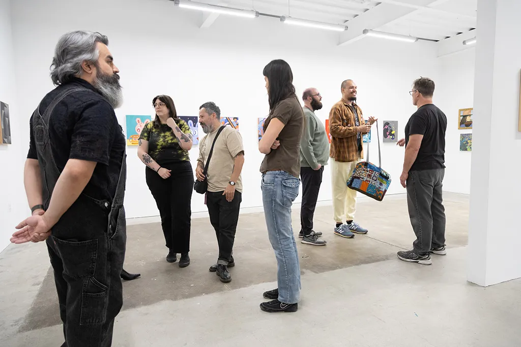 Photo from the opening night reception for the group show