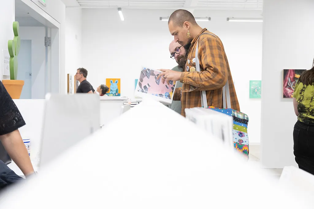 Photo from the opening night reception for the group show 