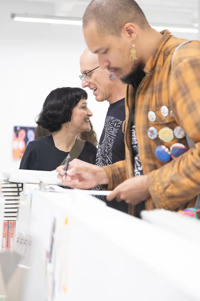 Photo from the opening night reception for the group show