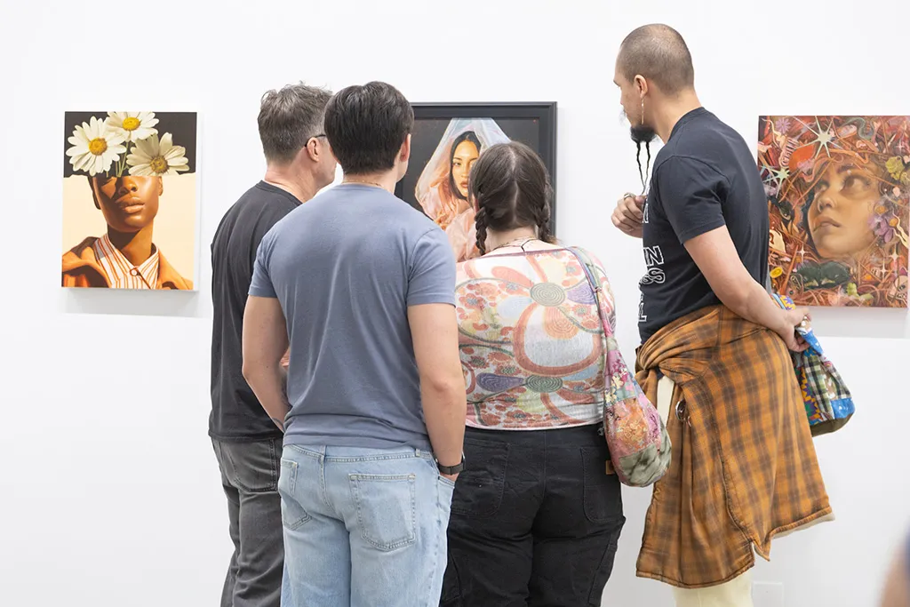 Photo from the opening night reception for the group show