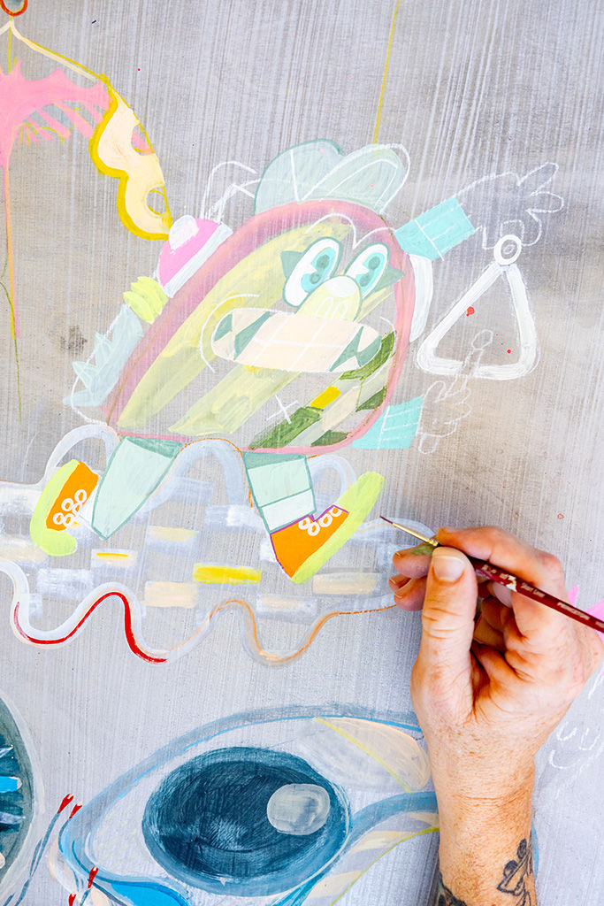 Image of artist duo KeFe's studio/works in progress.