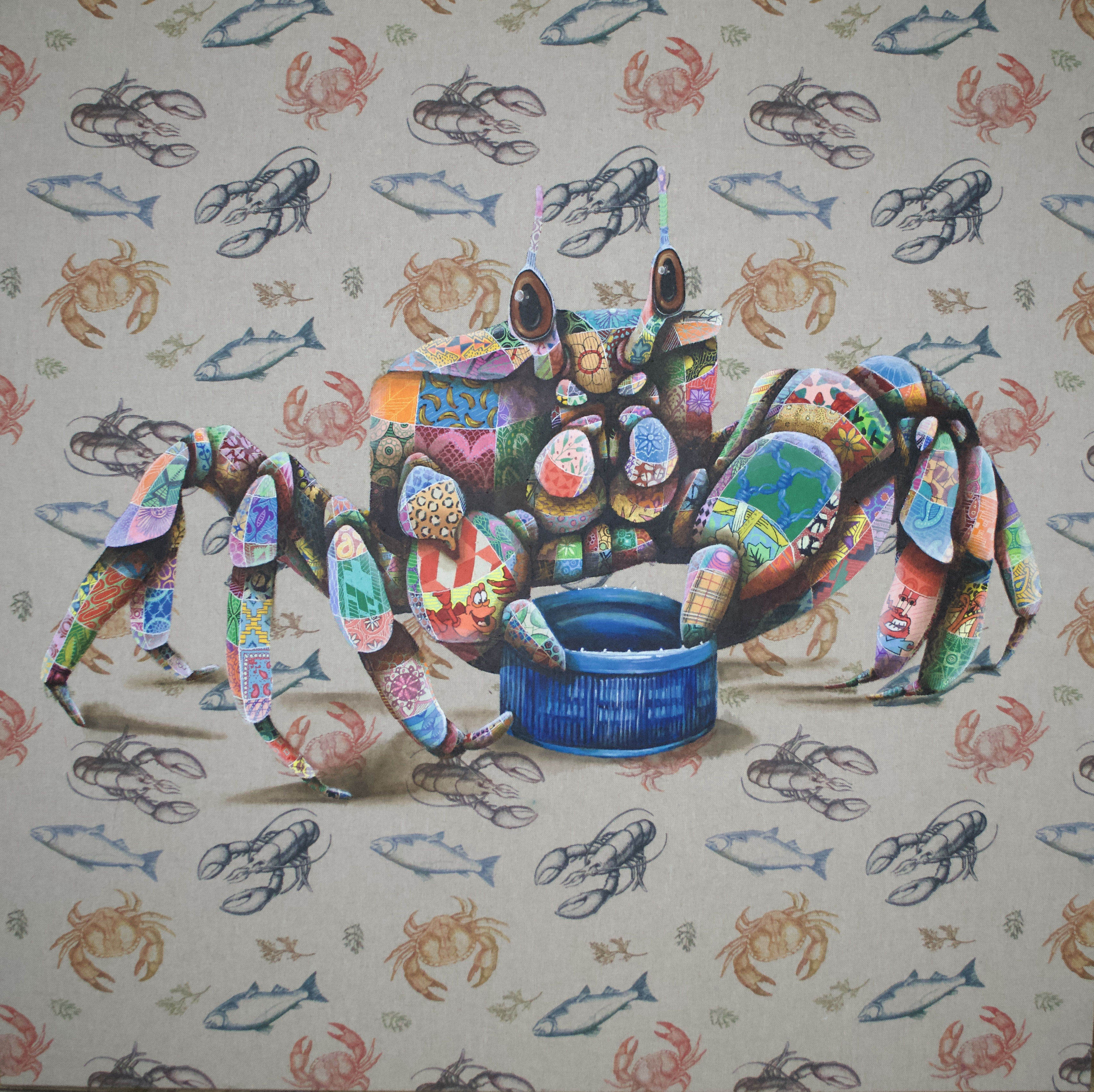 painting of a crab by Louis "Masai" Michel