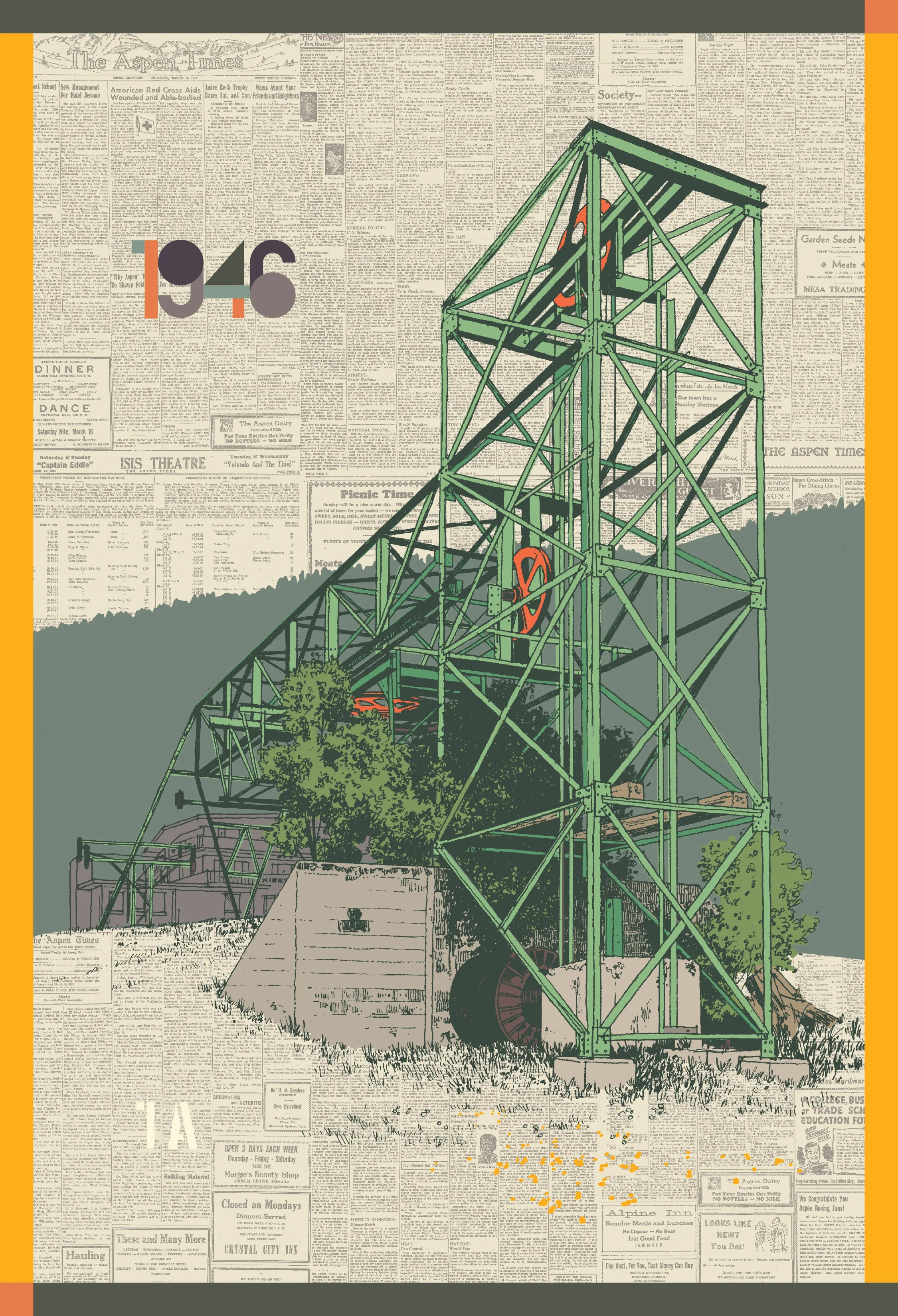 Preparatory drawing for 'Lift One, 1946'