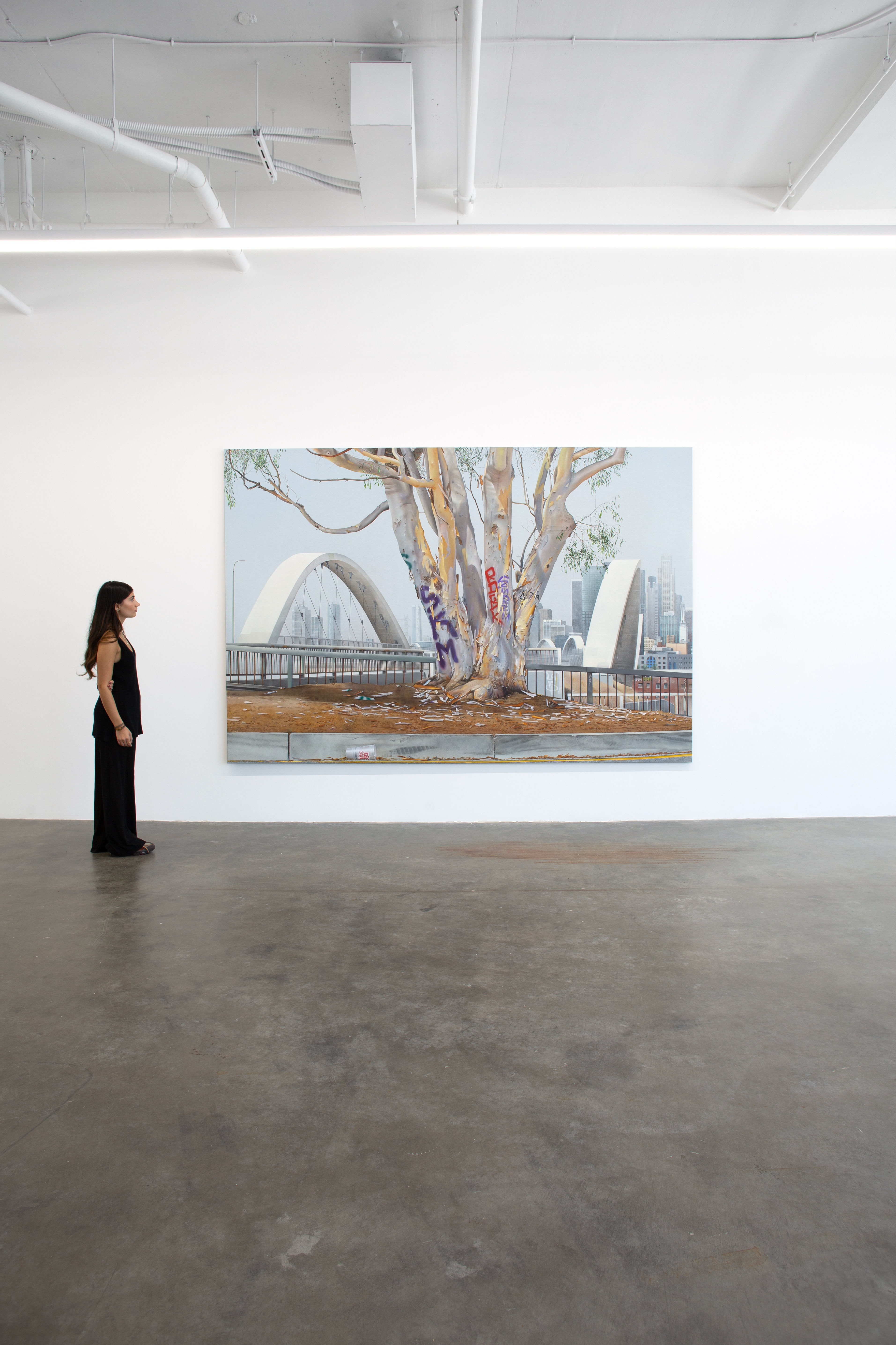 photo of the gallery with paintings hangiing on the wall