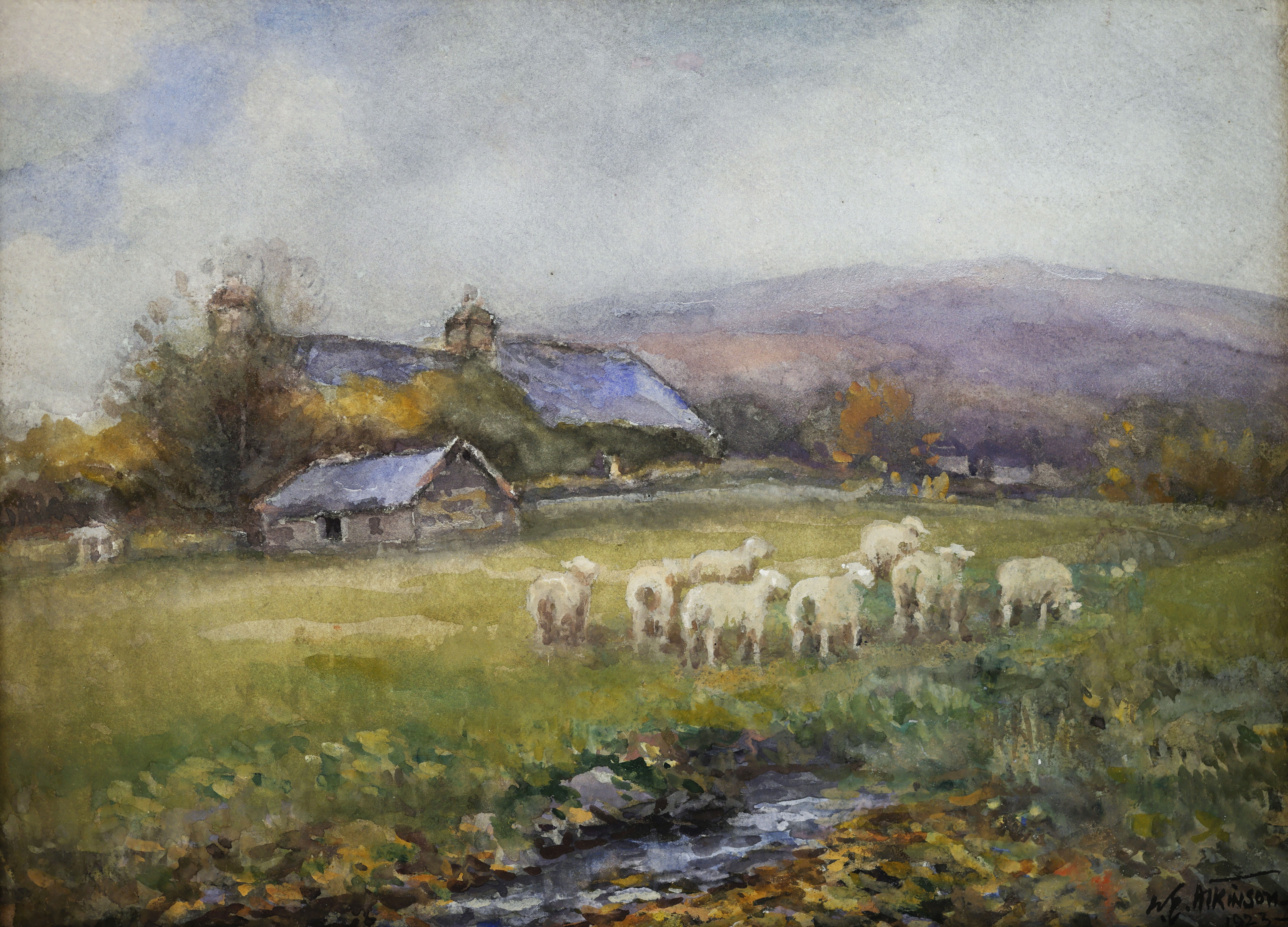 William Edwin Atkinson; Pastoral and Sheep Near Dartmoor Devon 