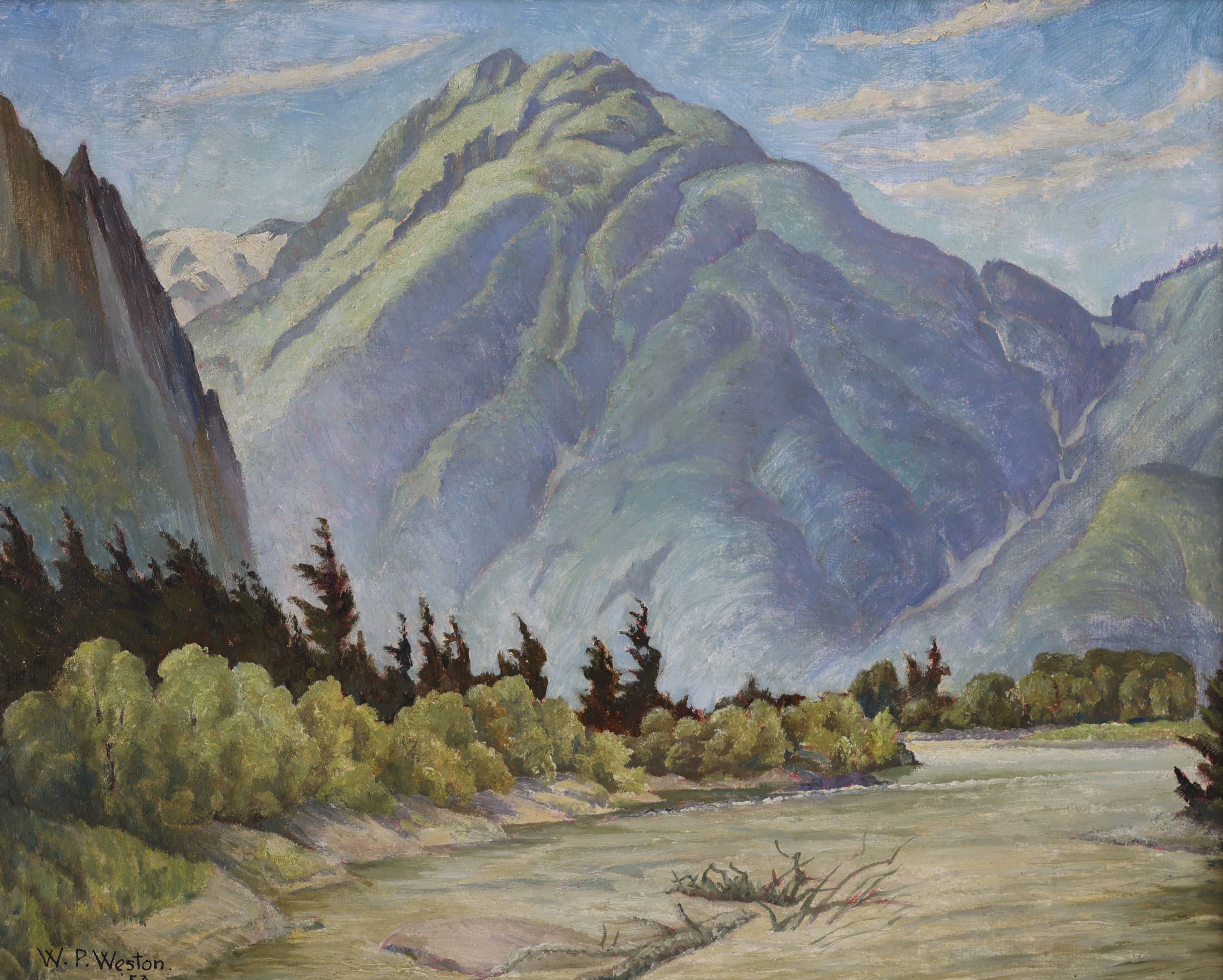 W.P. Weston; The Fraser at Hope BC, 1953