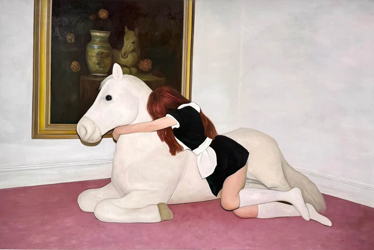 Patiently Restless And Forever Hopeful, 2025, Oil on Canvas, 101.6 &times; 152.4 cm &copy; Tallulah Dirnfeld