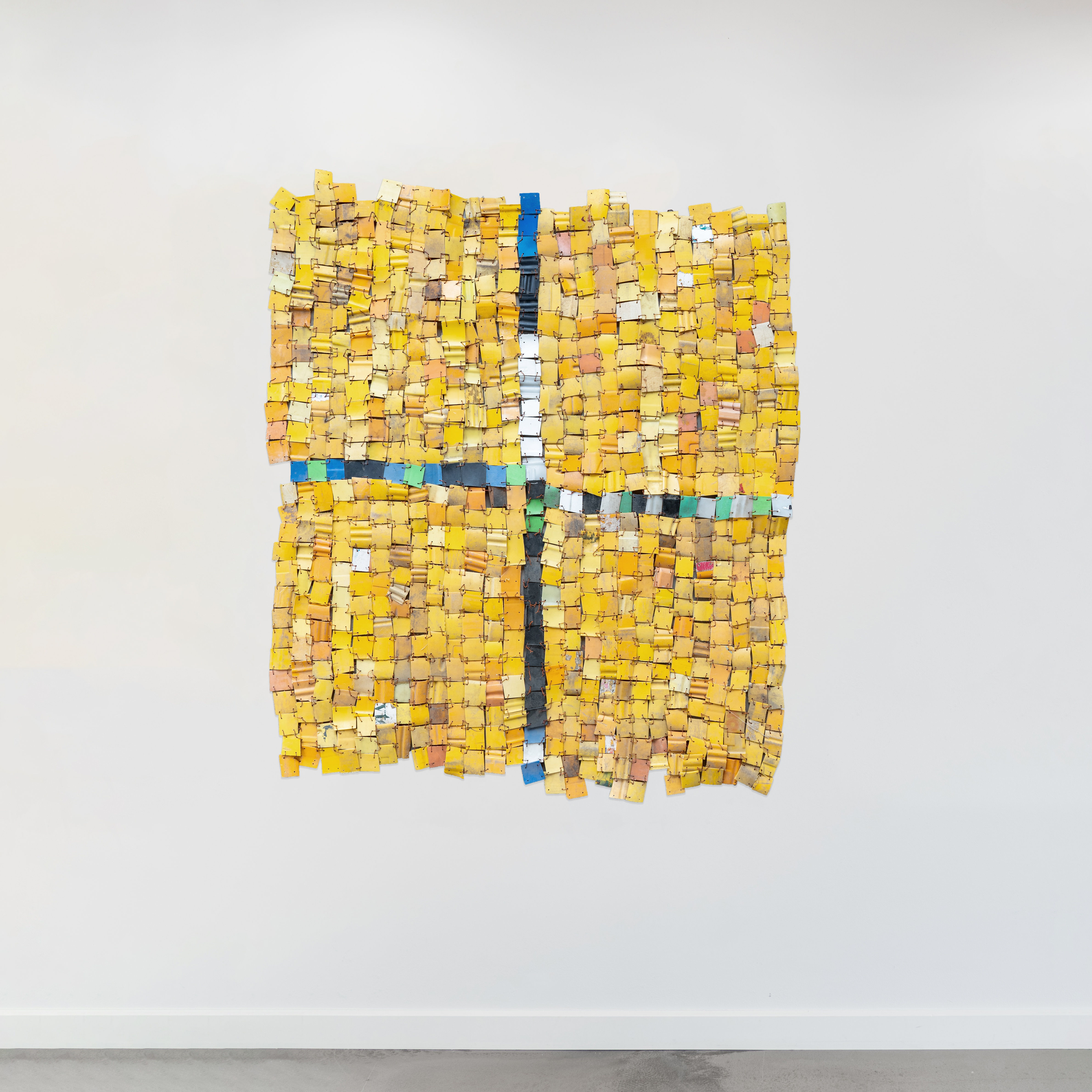 Serge Attukwei Clottey Patient Needs, 2018 Plastics, wires and oil paint 147 x 130 cm