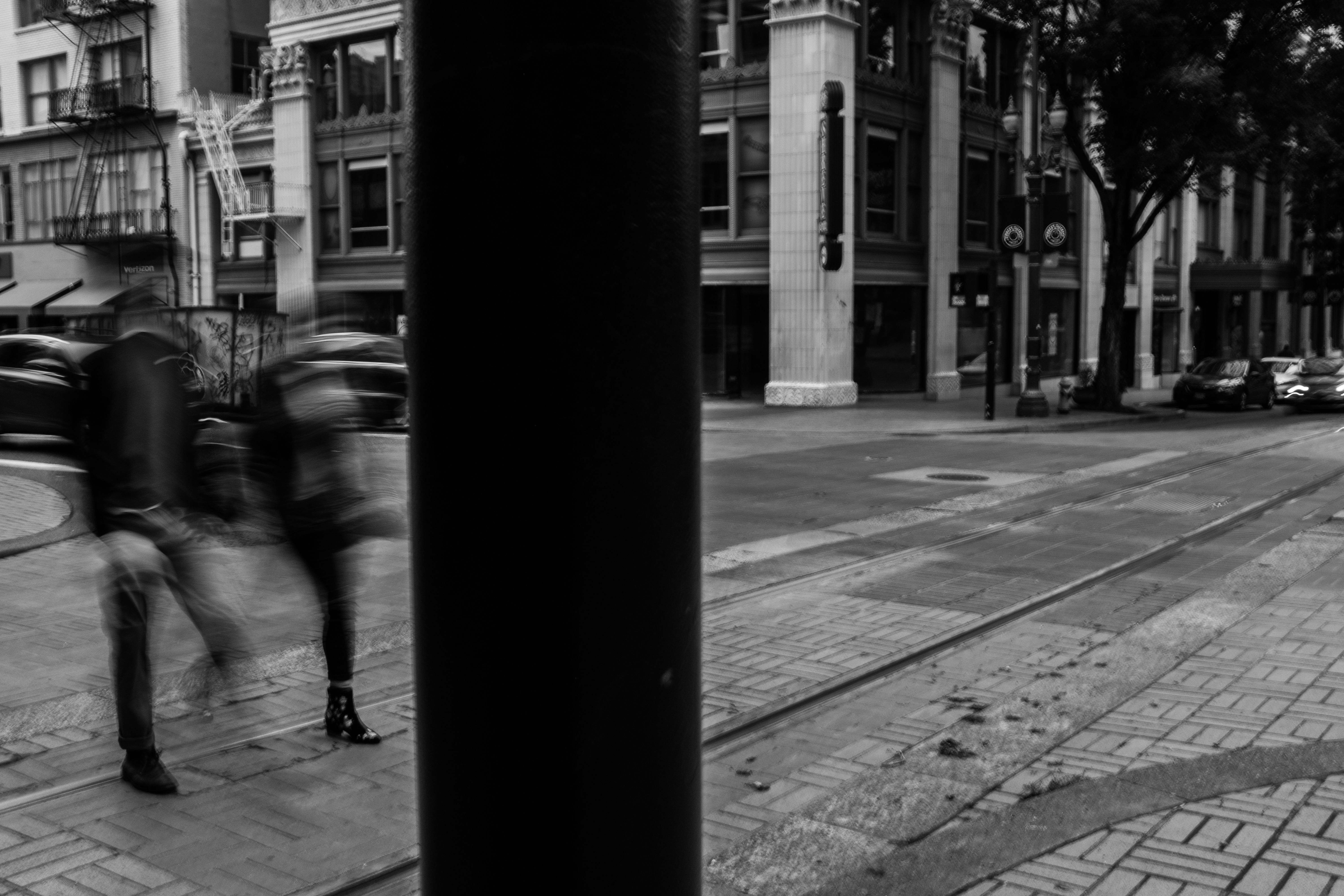 Garrett Gassman, Surreal Memory #03, black and white street photography, Portland urban isolation, 2021 limited edition archival photo rag print.