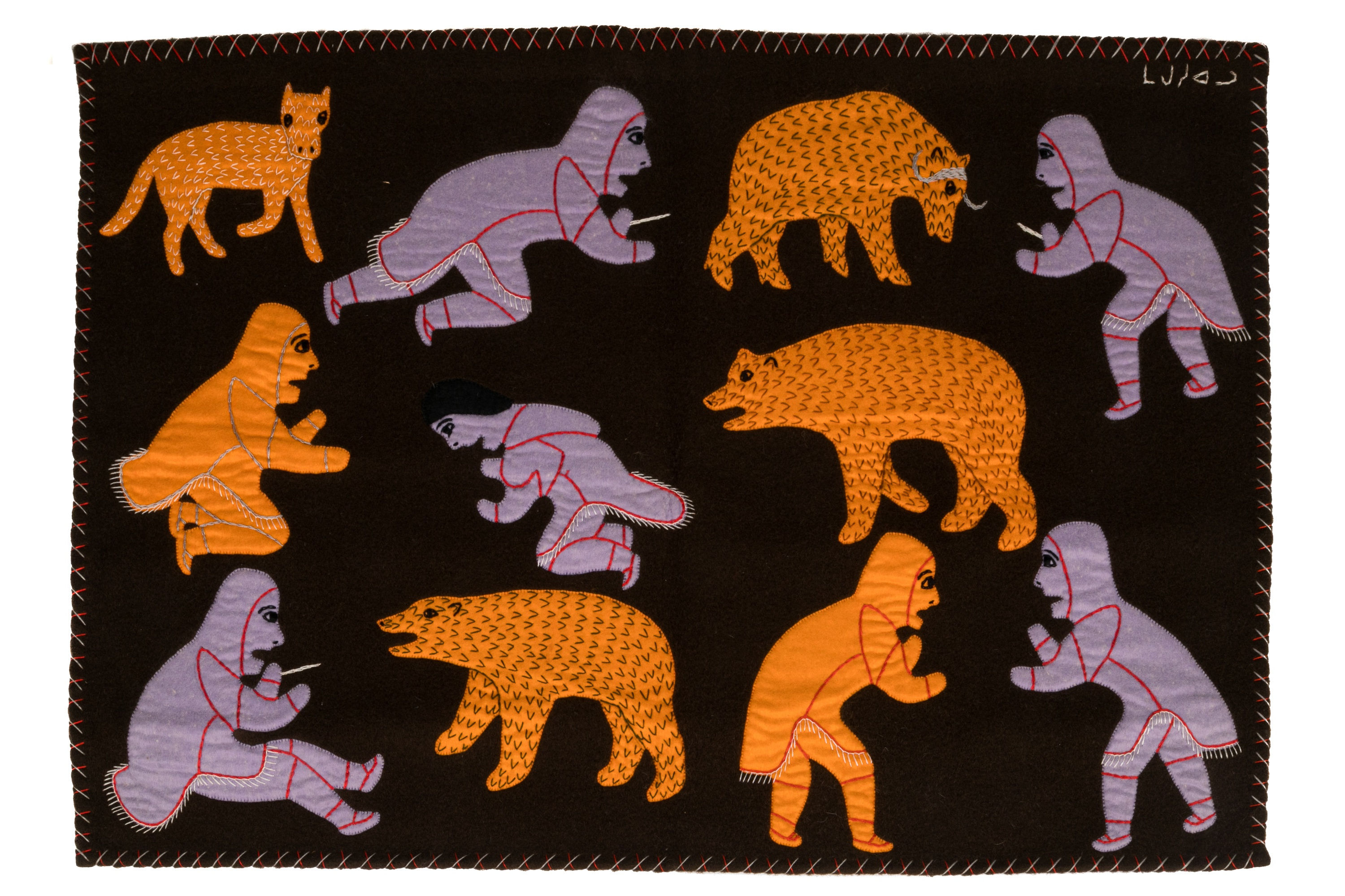 VICTORIA MAMNGUQSUALUK-Untitled (Inuit and Animals)