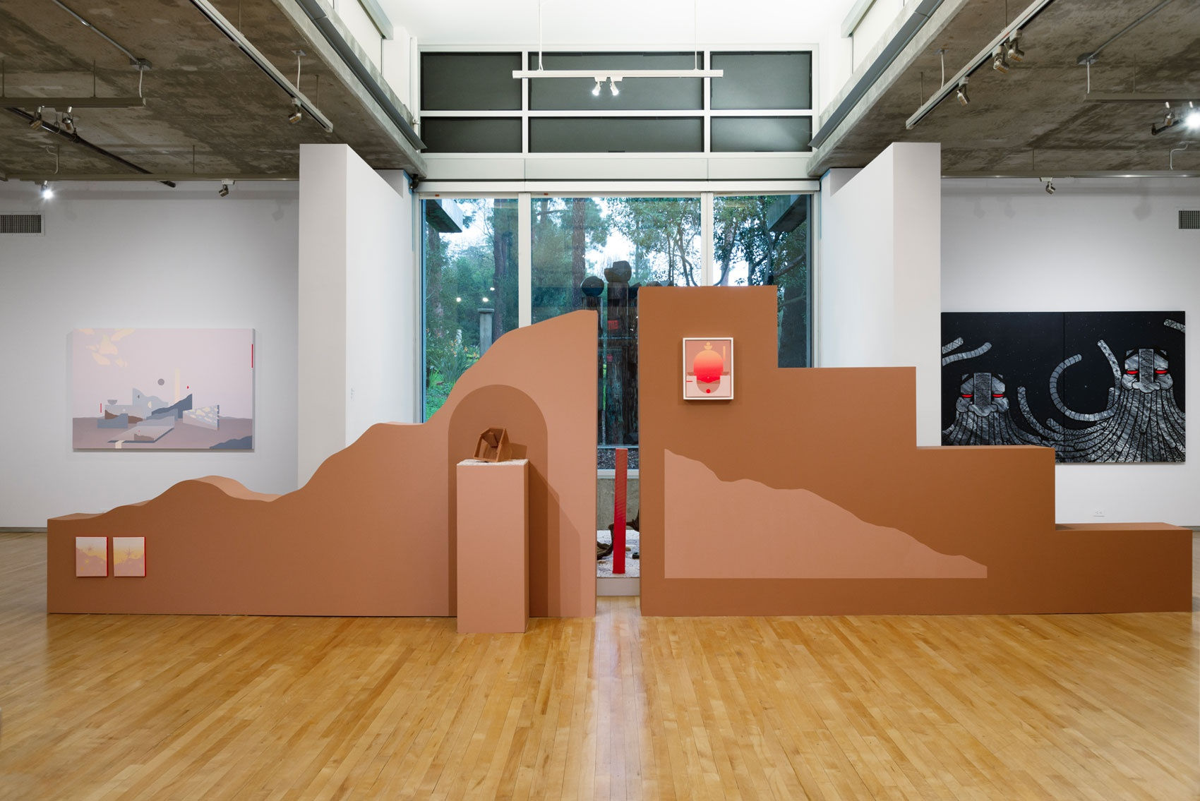 Installation shot of Madeline Tonzi's work at the Westmont Ridley-Tree Museum of Art