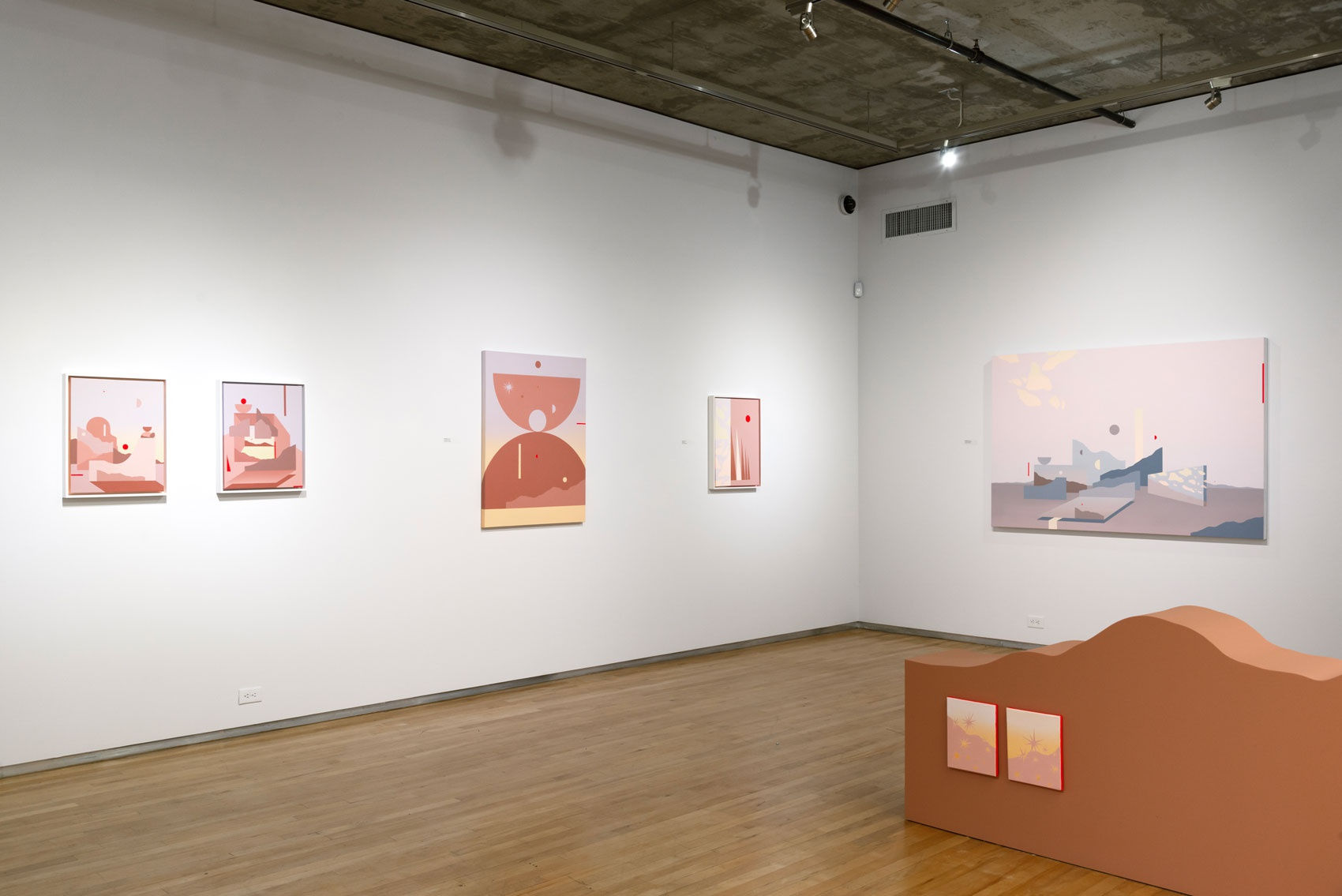 Installation shot of Madeline Tonzi's work at the Westmont Ridley-Tree Museum of Art