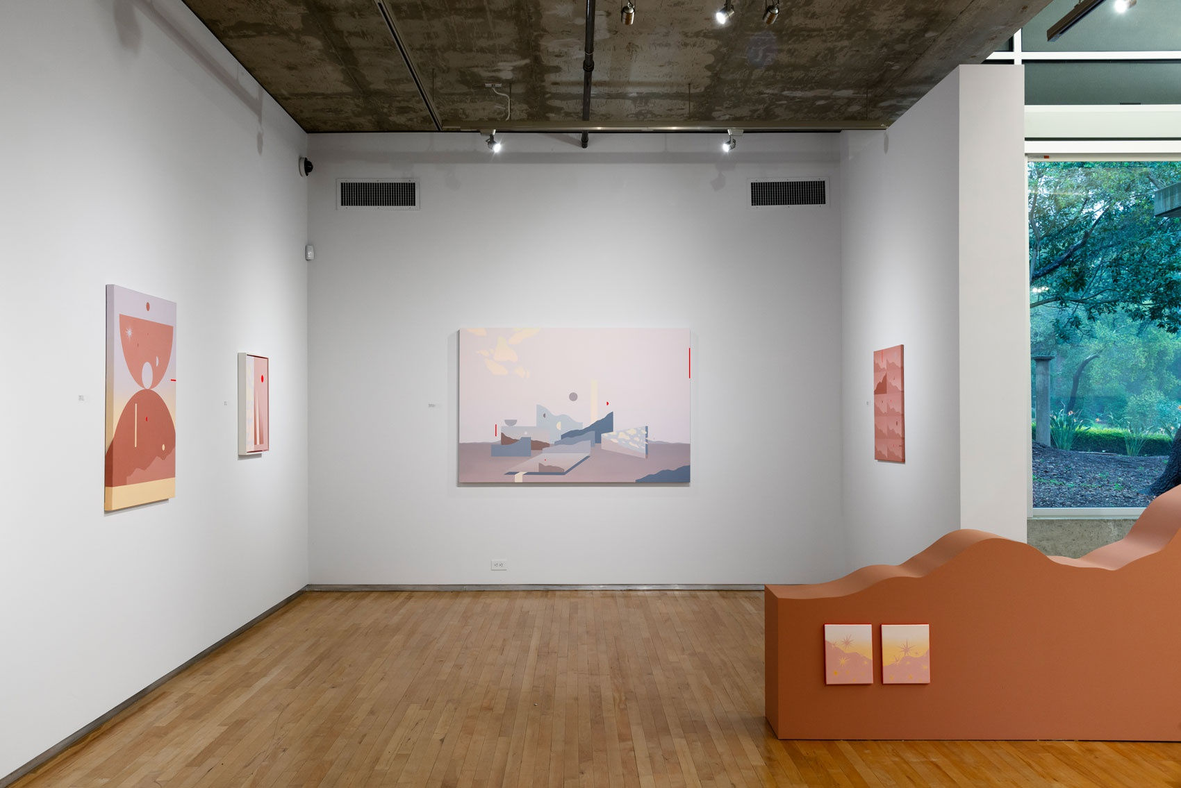 Installation shot of Madeline Tonzi's work at the Westmont Ridley-Tree Museum of Art