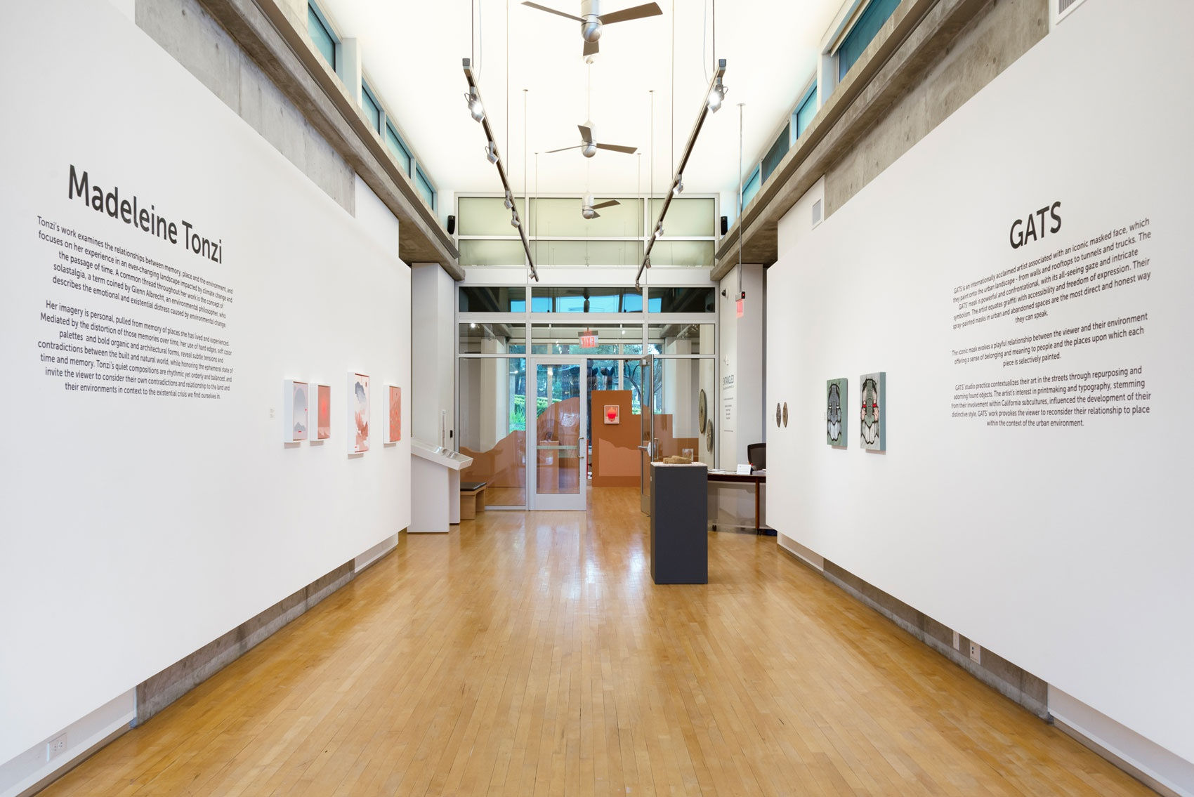 Installation shot of Madeline Tonzi's work at the Westmont Ridley-Tree Museum of Art