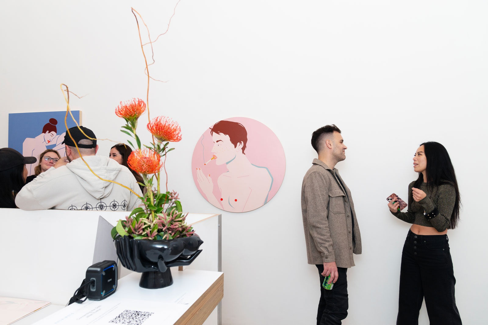 Photo of people in the gallery on opening night