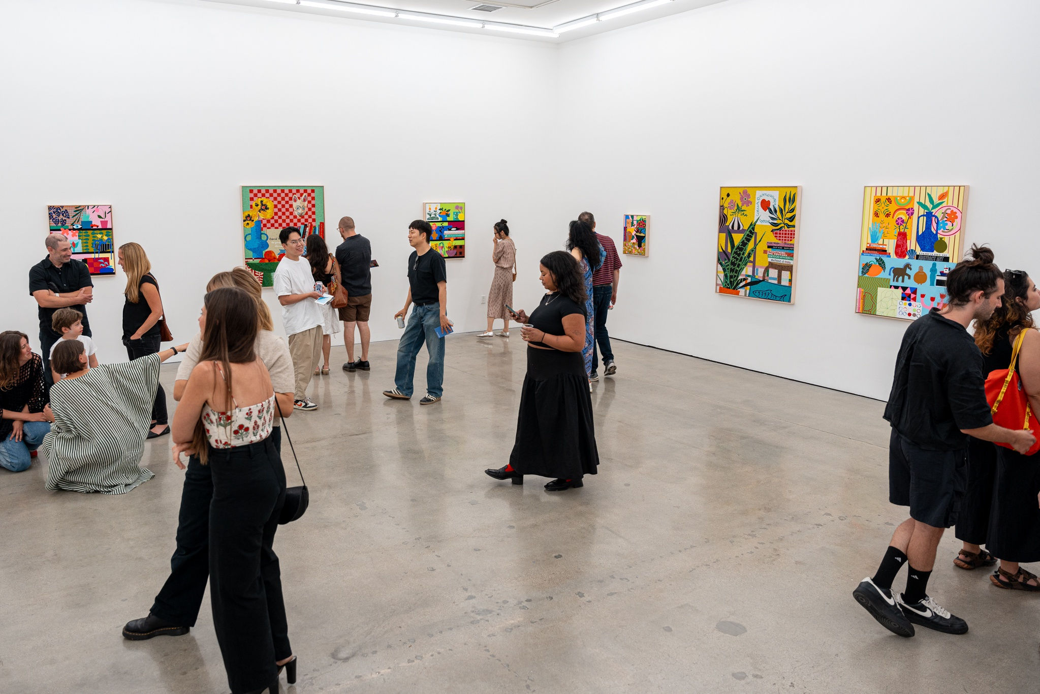 People at the opening reception in the gallery at Hashimoto Contemporary