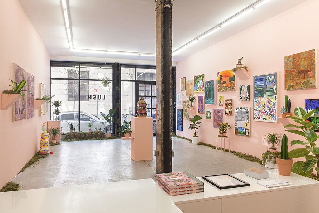 installation image of Lush a group show at Hashimoto NYC