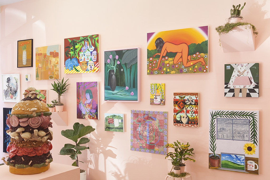 installation image of Lush a group show at Hashimoto NYC