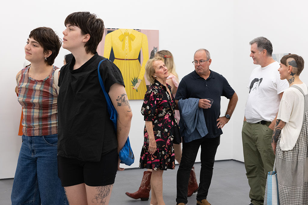 people at the opening of Angela Bursons