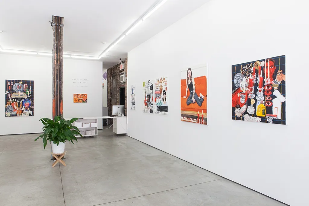 Installation image of Emilio Villalba's "People & Things" at Hashimoto Contemporary NYC