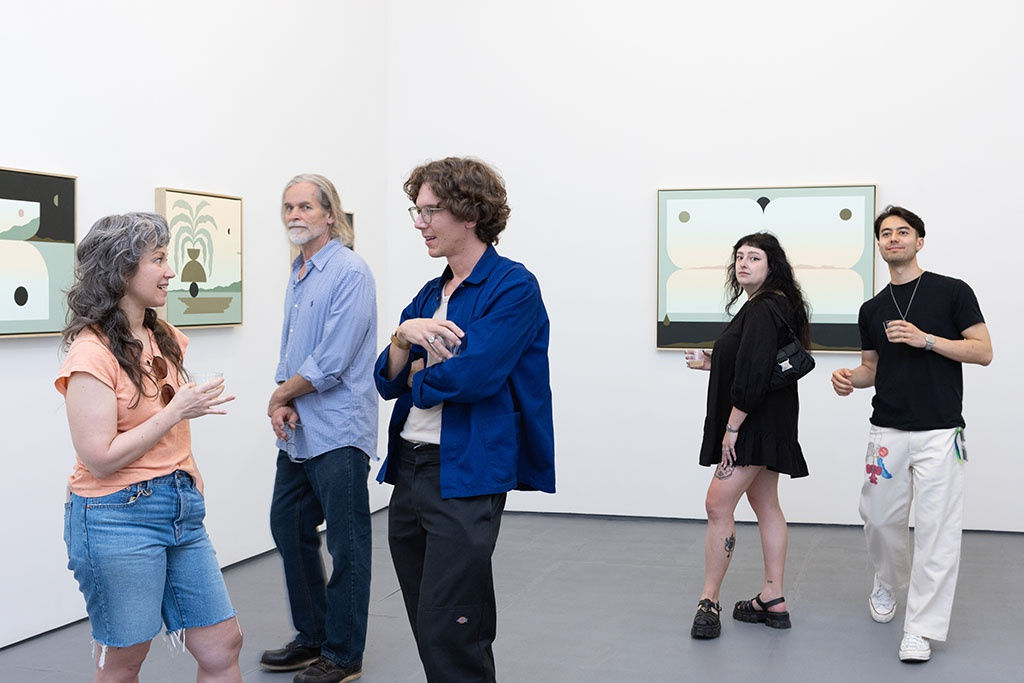 group of people at opening of Madeleine Tonzi's The Moon Underwater