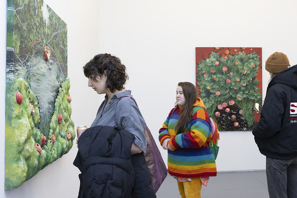 people attending Nic Dyer exhibition