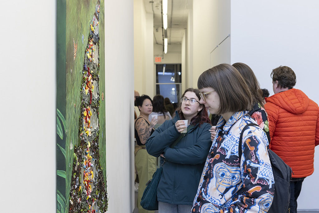 people attending Nic Dyer exhibition