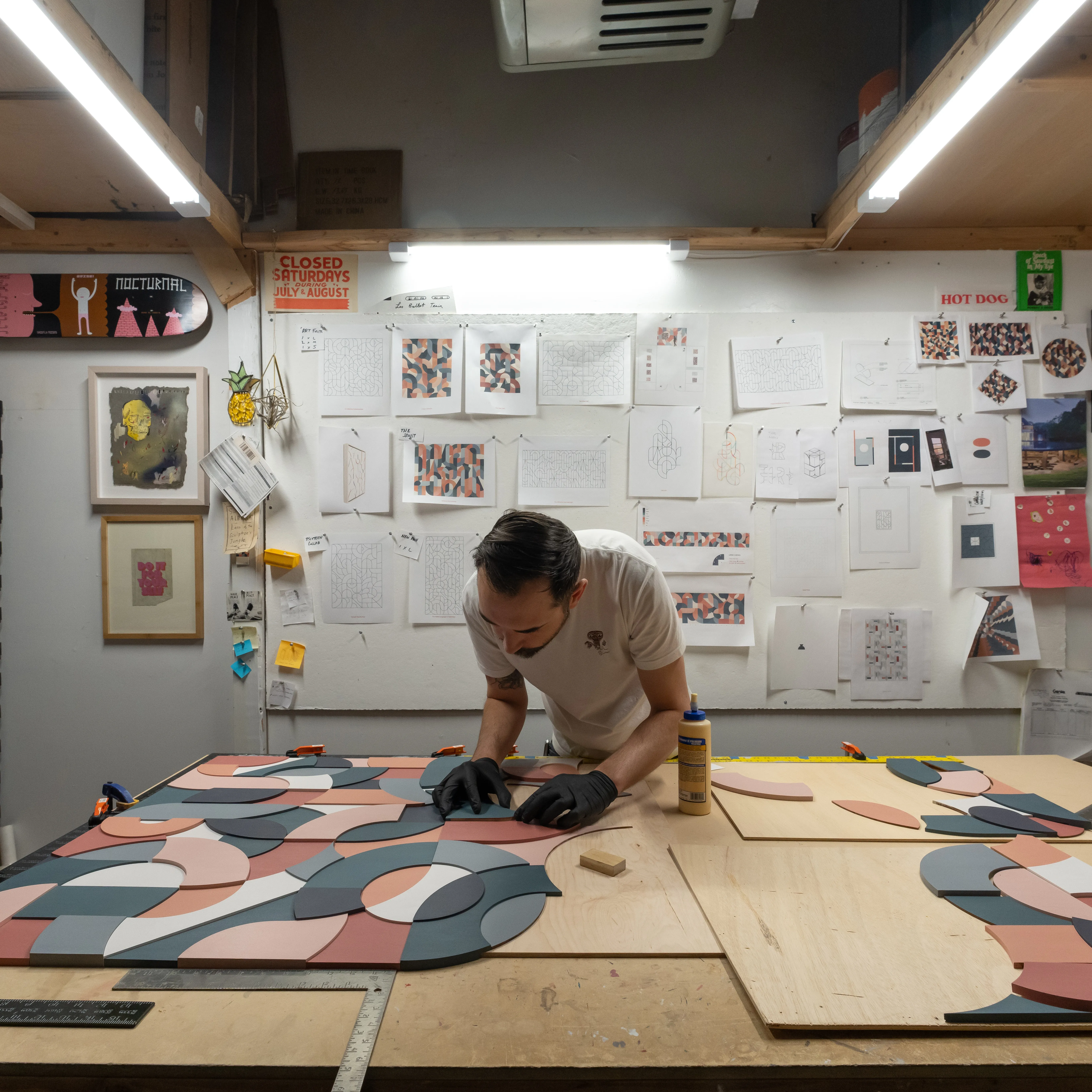 Scott Albrecht working on a piece