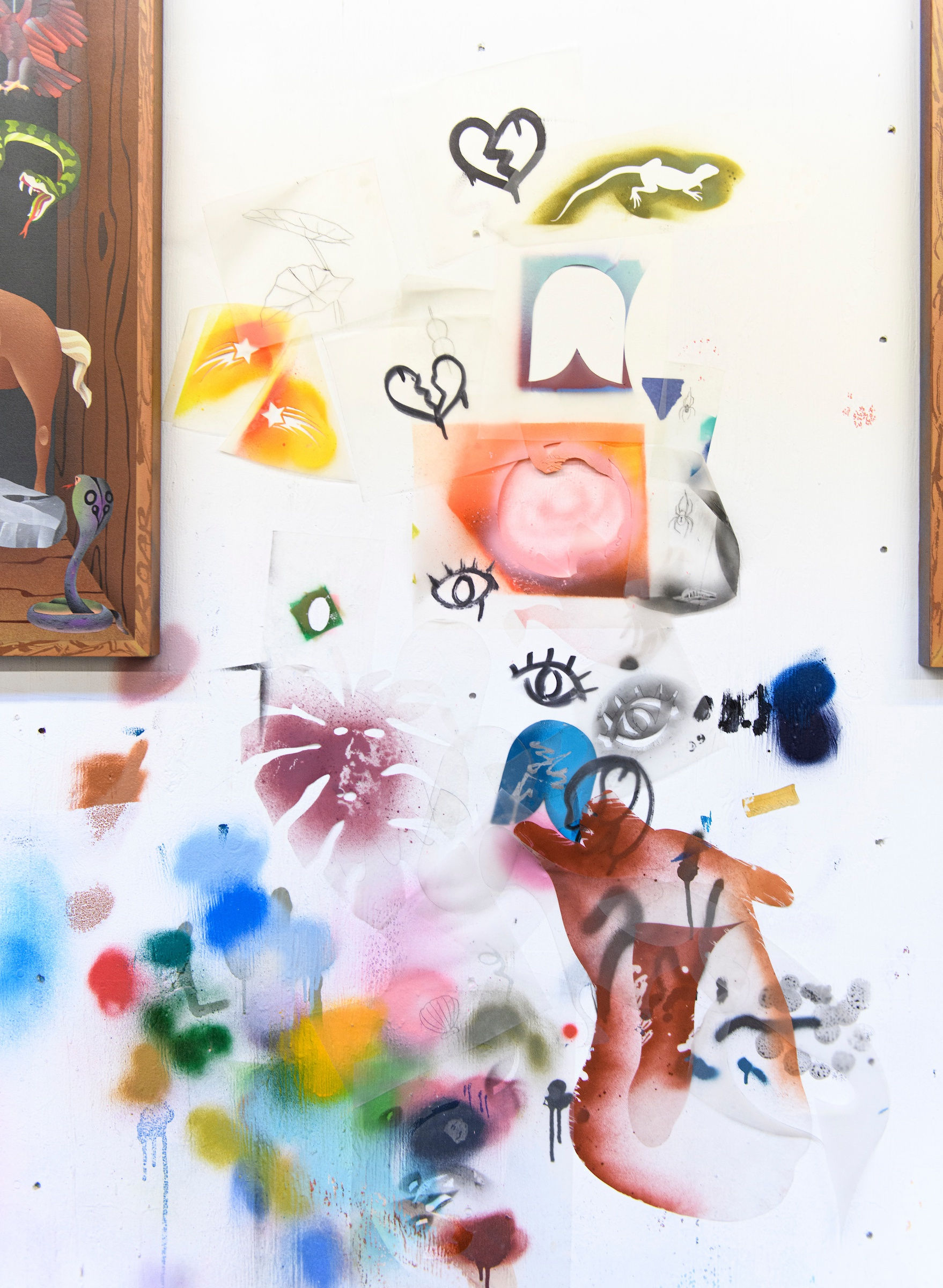 close up of stencils