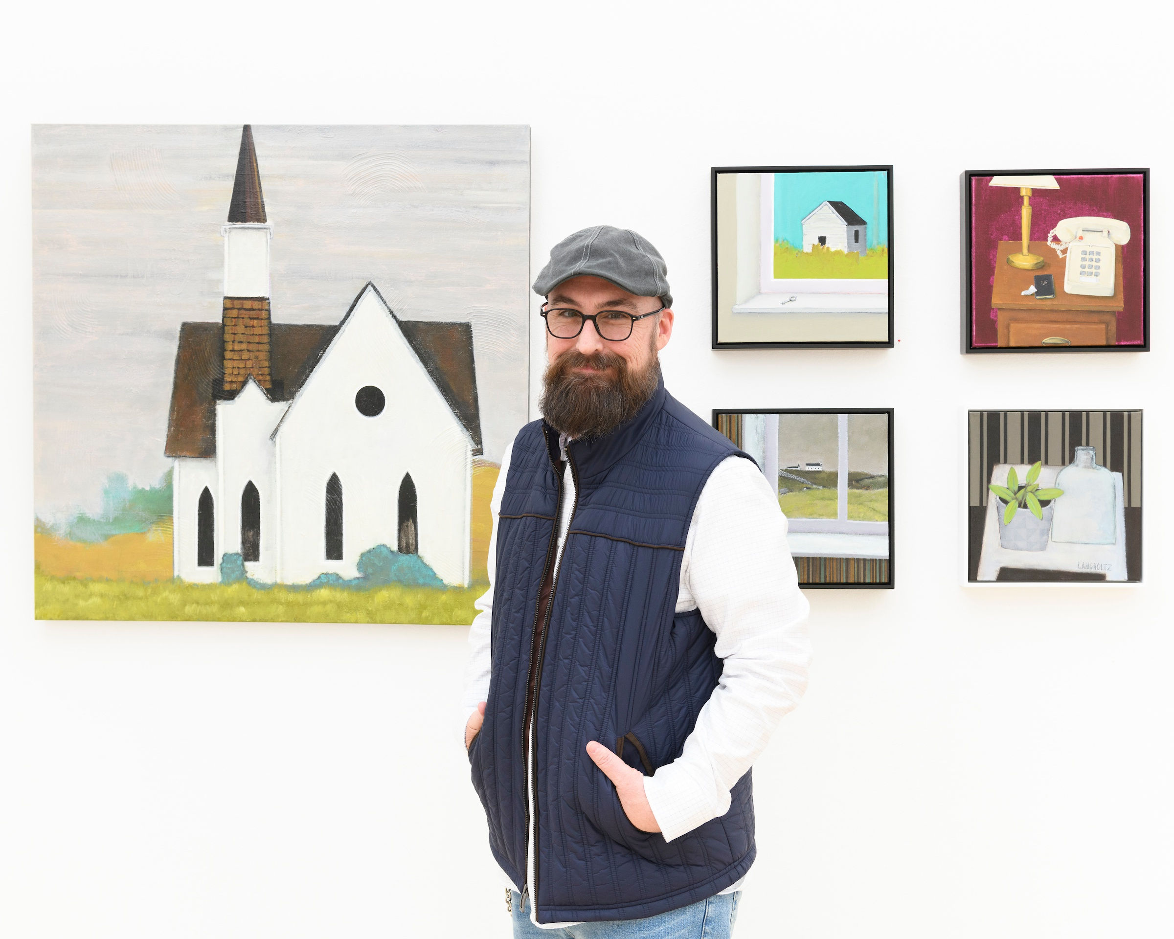 Gabe Langholtz at his show opening 