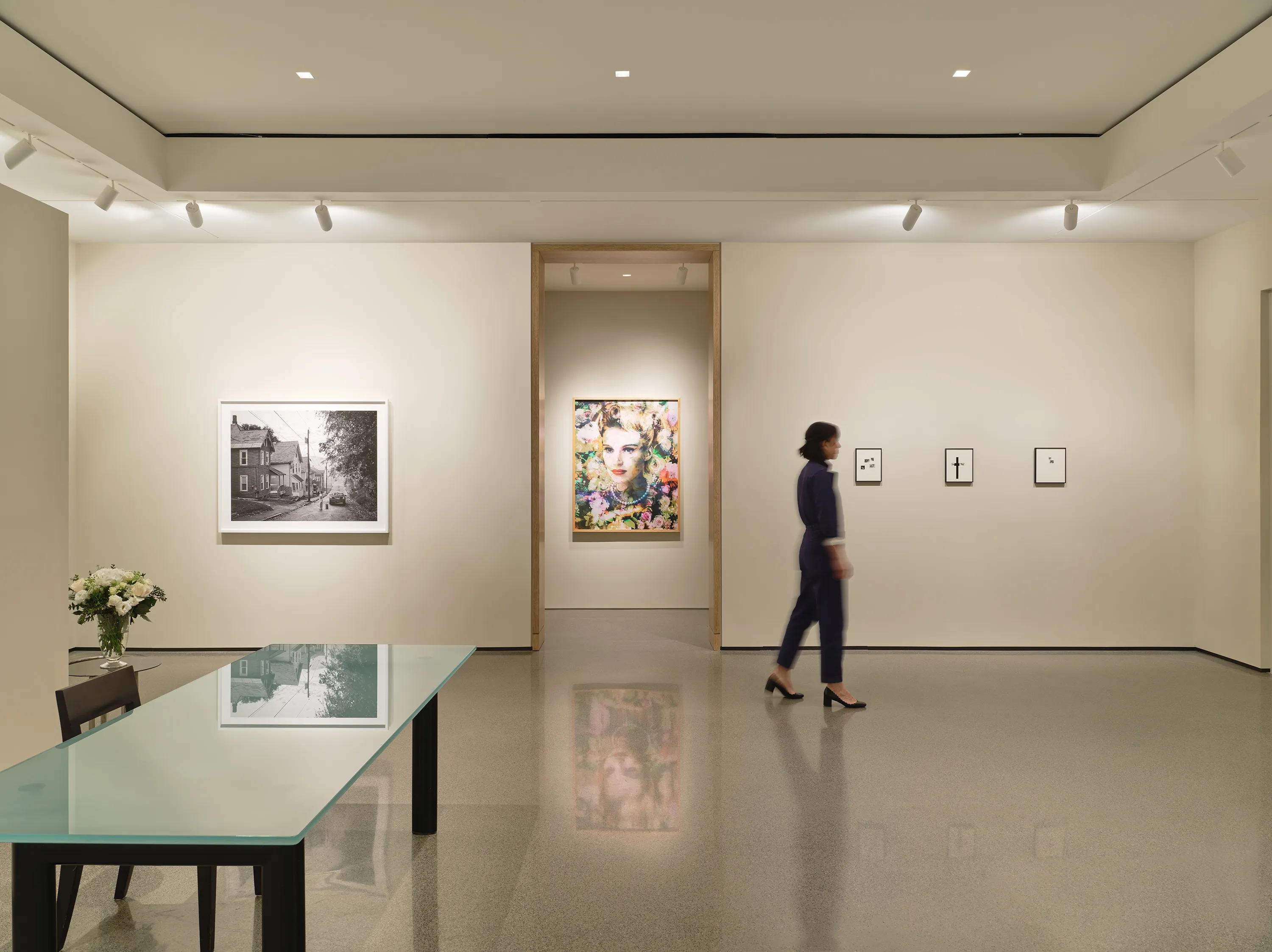 installation shot of New Constructions show with person for scale