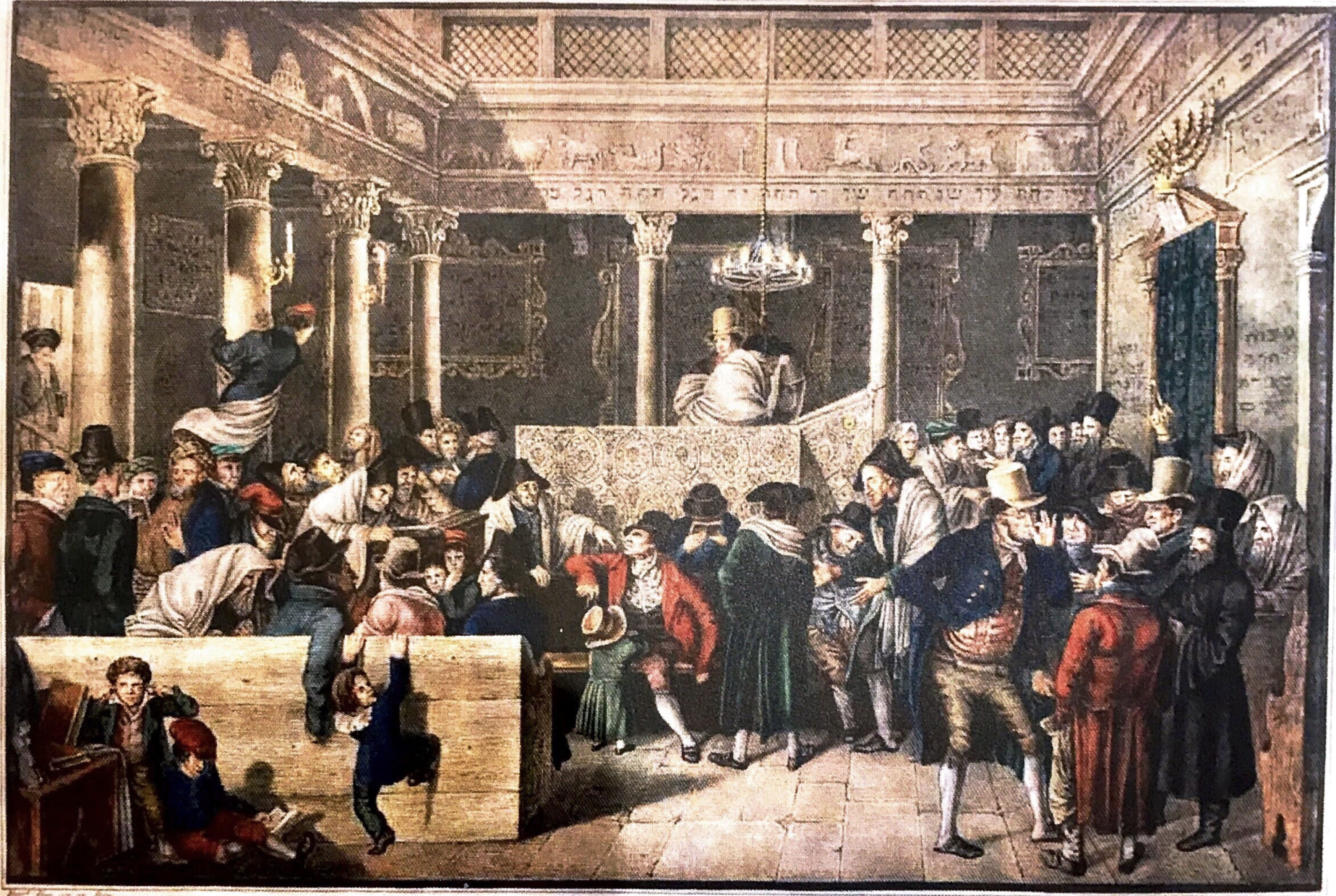 H.Hess, Interno di Sinagoga a Roma