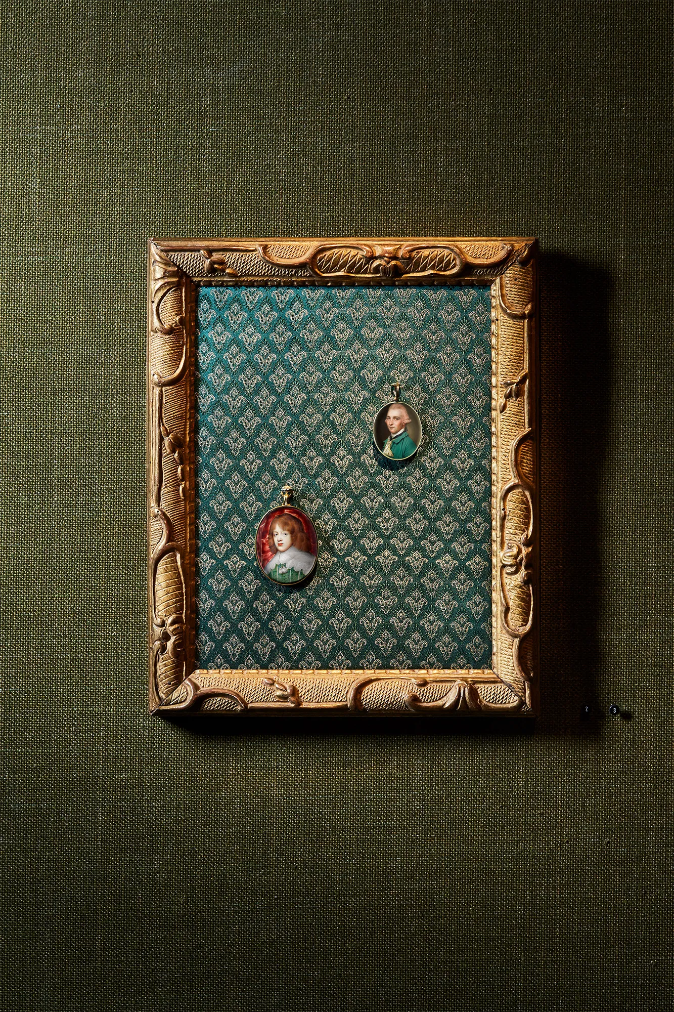 Engraved on the reverse ‘Earl / of / Carnarvon’  Watercolour and bodycolour on vellum, mounted on card in later gilt-metal frame  Oval, 2 in. (52 mm) high