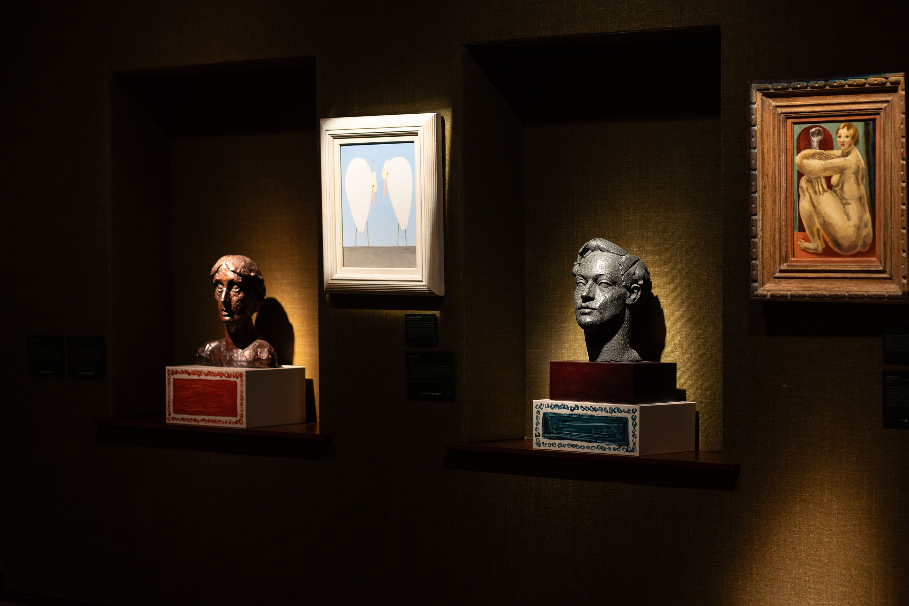 Busts of Duncan Grant and Virginia Woolf by Stephen Tomlin