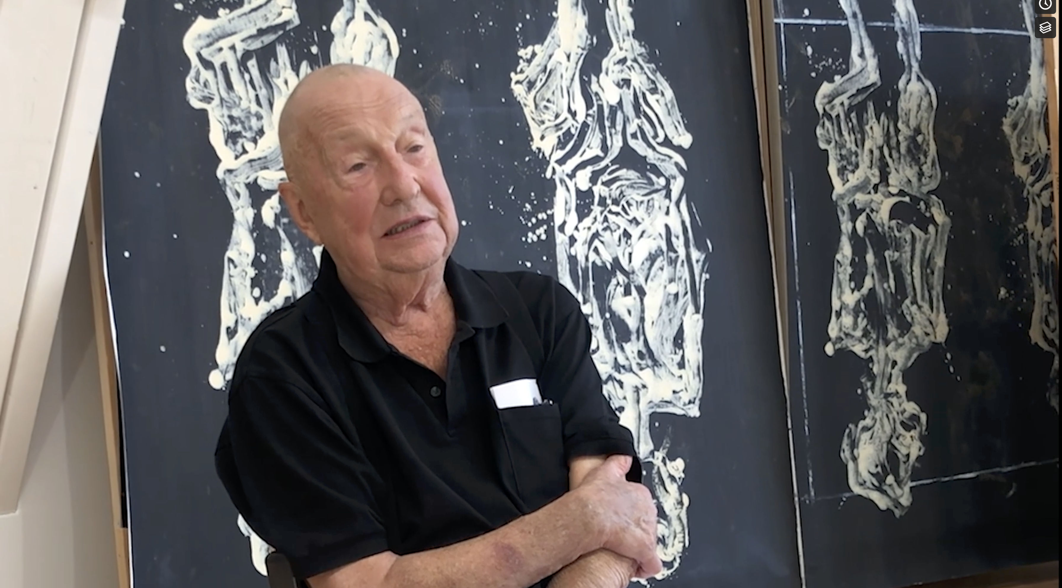 전시 작품에 대해 설명하는 게오르그 바젤리츠의 인터뷰 영상 Watch Georg Baselitz speaking from his studio about creating these new works