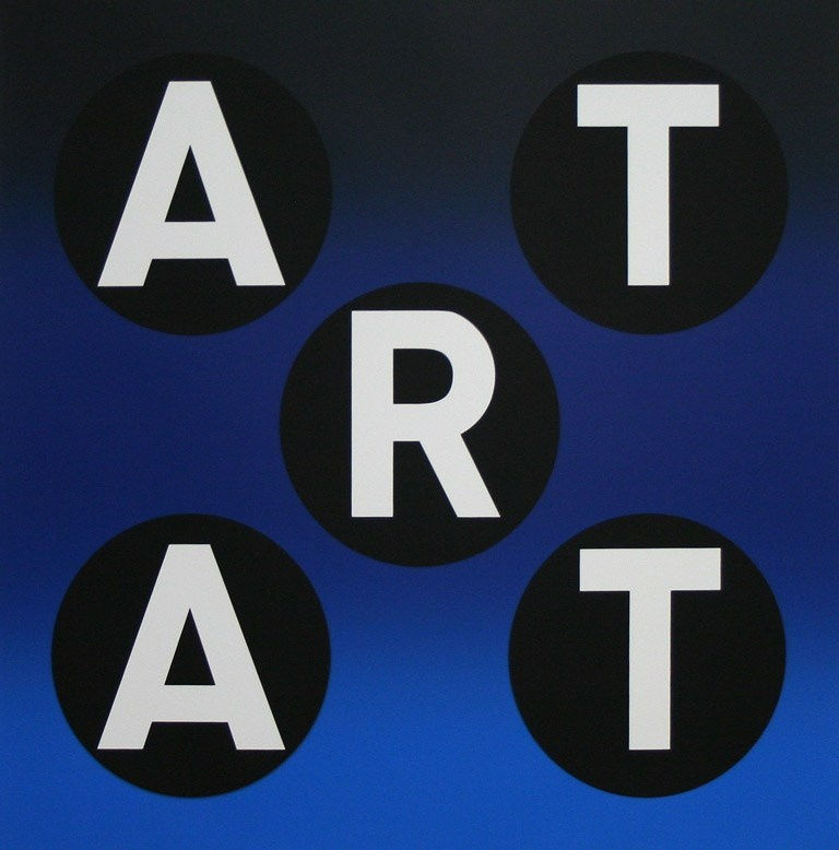 Robert Indiana's "ART, Dark Blue Rainbow, Black/White"