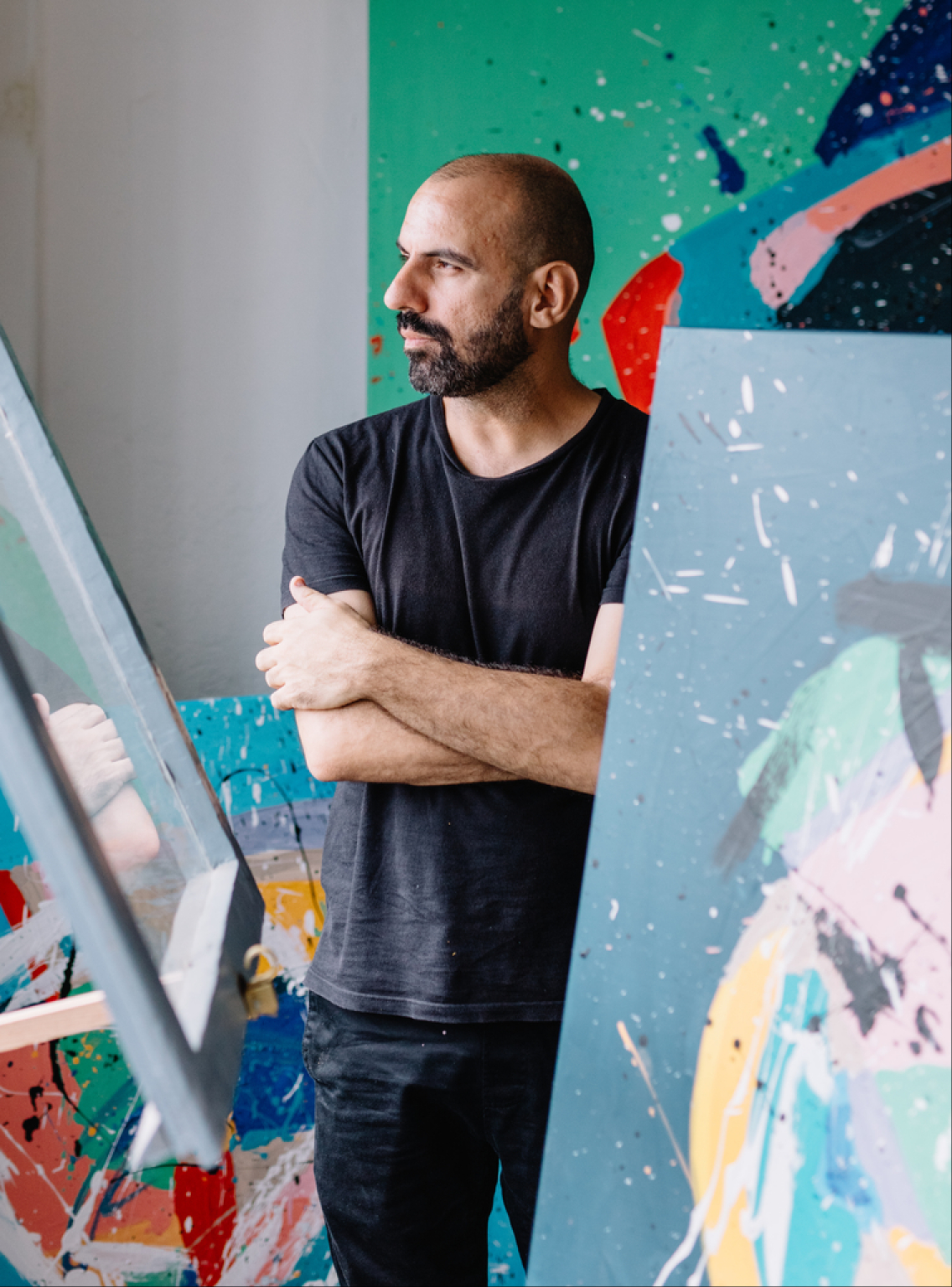 Artist in studio