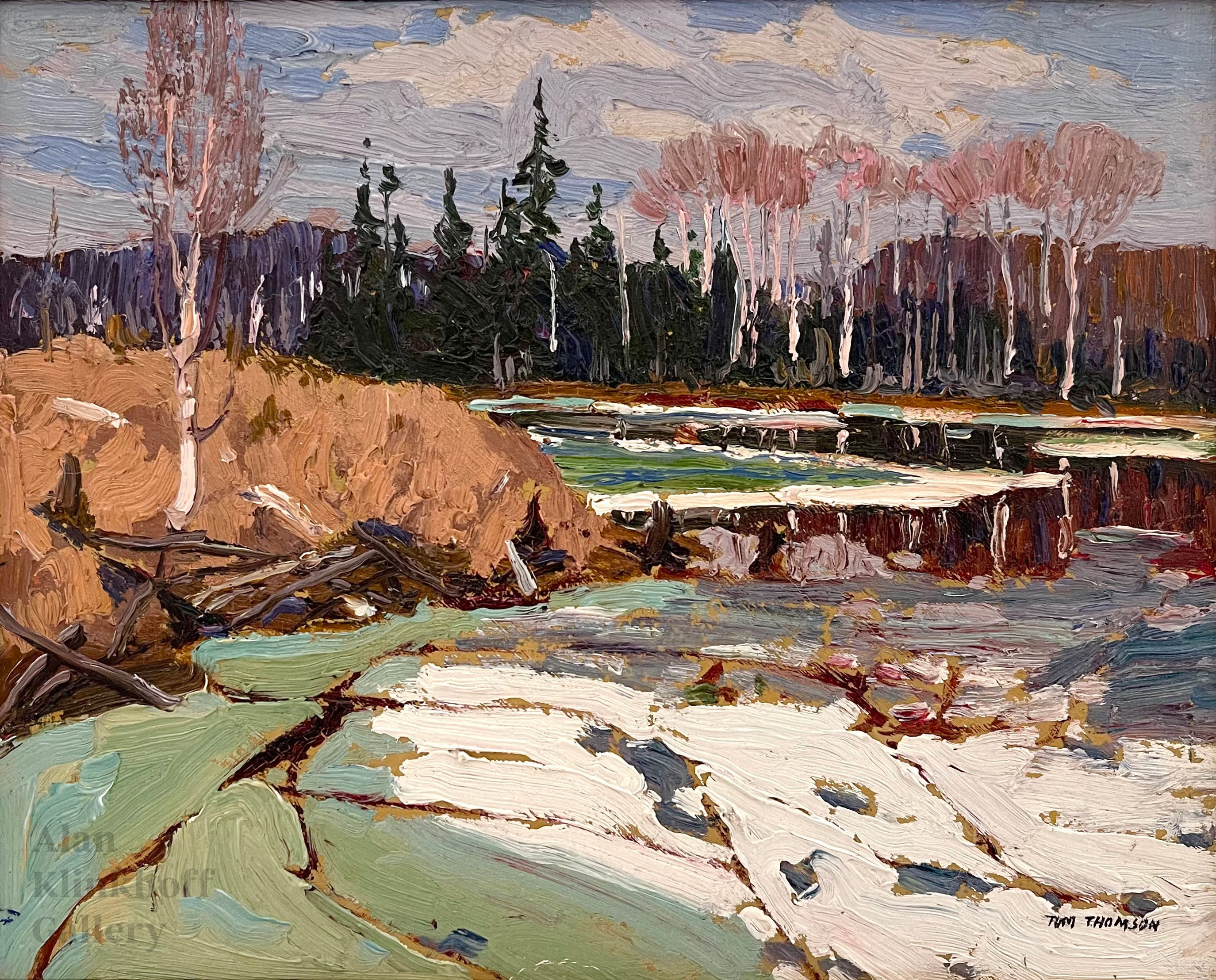 Tom Thomson 1877-1917Spring Break-up, Spring 1916Oil on composite wood-pulp board8 1/2 x 10 1/2 in21.6 x 26.7 cm(3847)