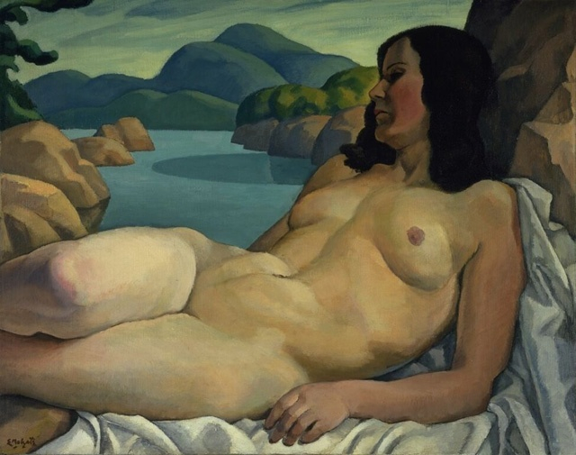 Edwin Holgate, Nude in a Landscape, c. 1930, Oil on canvas, 73.1 x 92.3 cm, National Gallery of Canada, Accession No. 3702