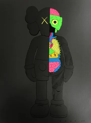 KAWS, Black Dissected Companion Print | Guy Hepner