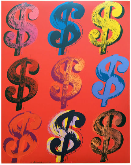 Andy Warhol 9 Dollar Sign Red | Guy Hepner
